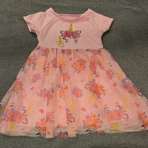 Wonder Nation Pink Unicorn and Floral Dress